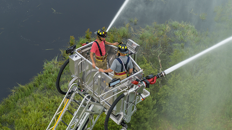 firefighters in a training