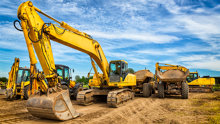 heavy construction vehicles