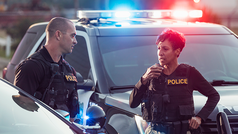 police officers talking